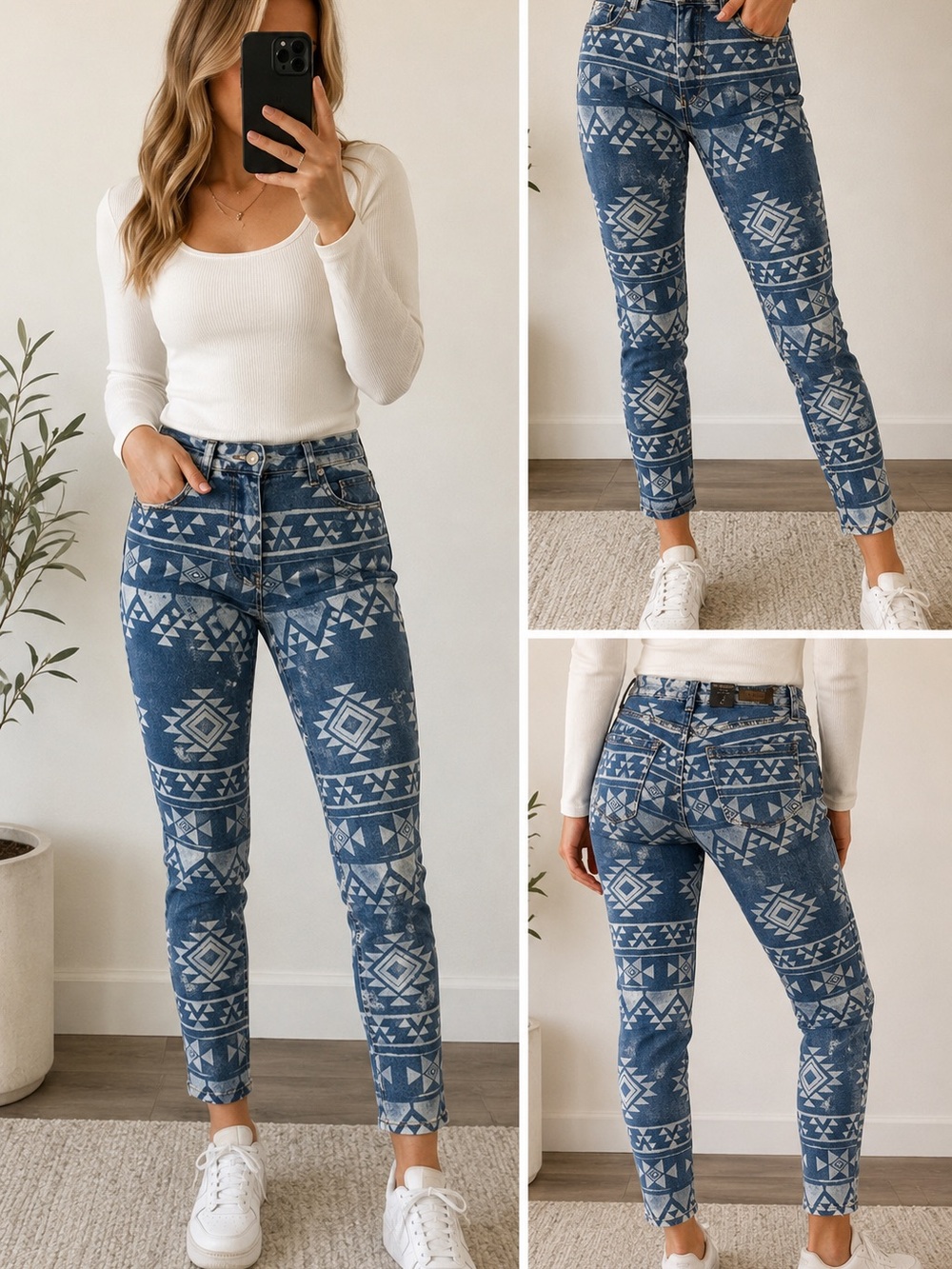 Blank NYC Blue Aztec Skinny Jeans